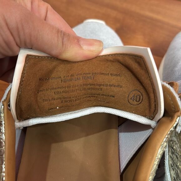 Esseutesse Baby Blue Suede Fringe Cyan Sneaker size 40 - Picture 9 of 10